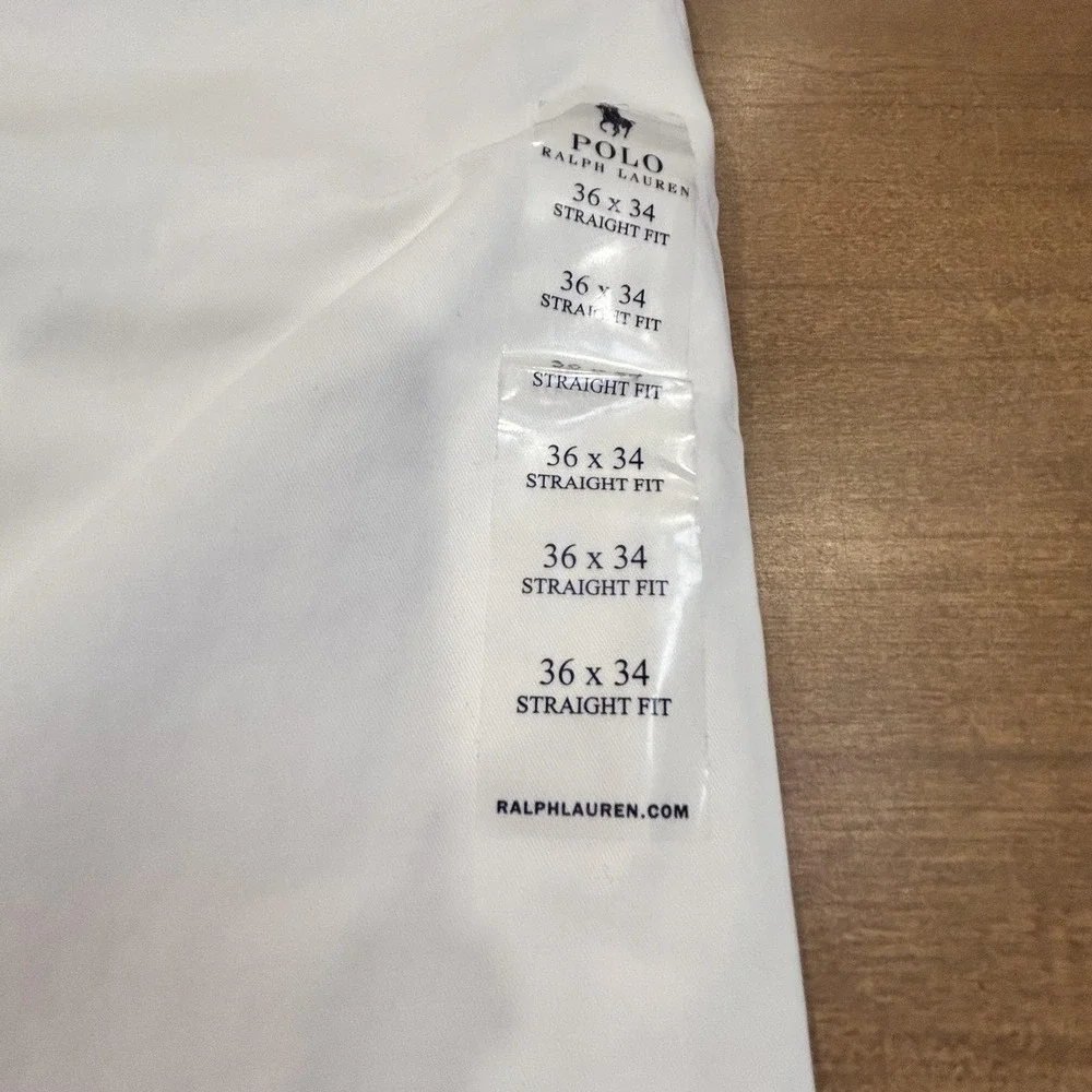 Polo Ralph Lauren Pants Mens 36x34 White Bedford Stretch Straight Fit Chino NWT